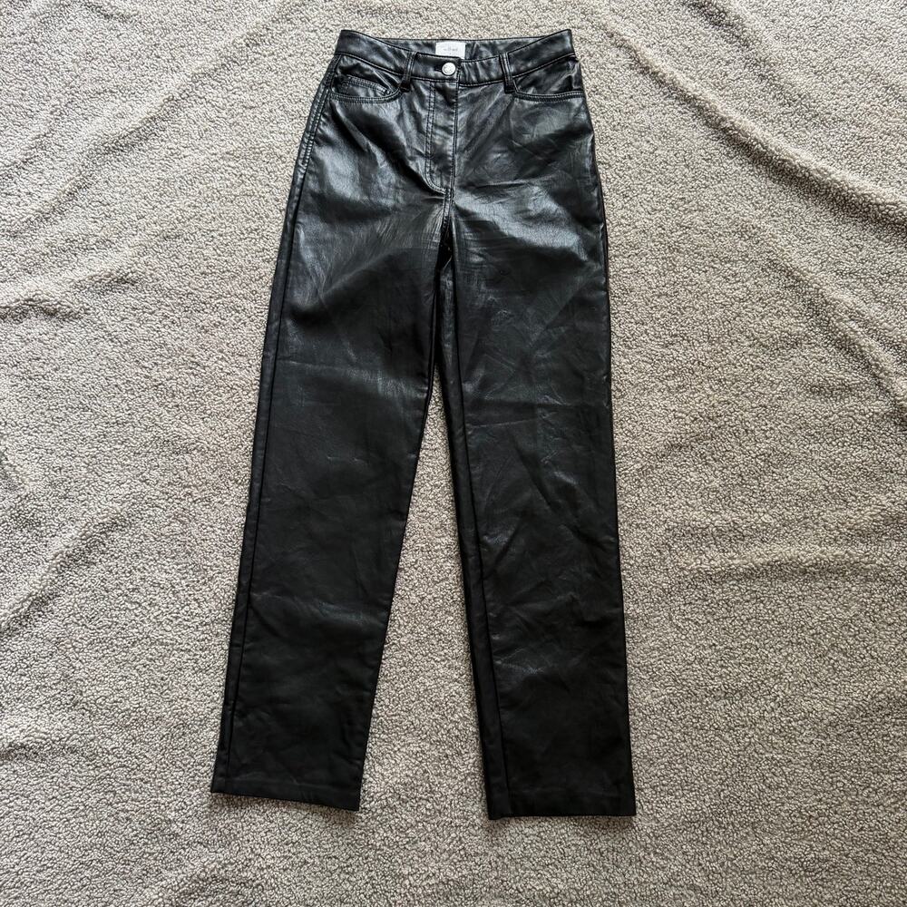Aritzia Wilfred Melina Black Vegan Faux Leather Pants Size 0